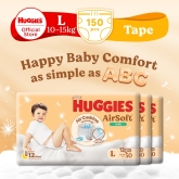 Huggies Airsoft Tape Diaper L 50s X 3