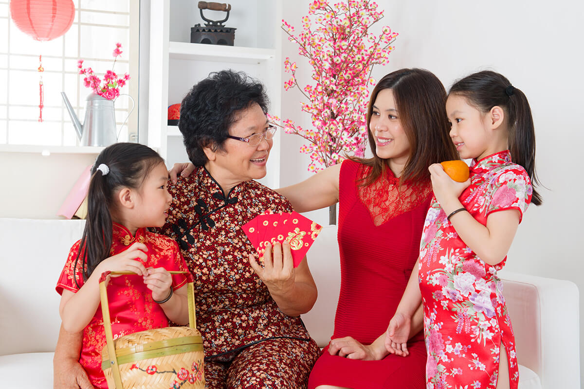 Singapore Family in CNY outfits